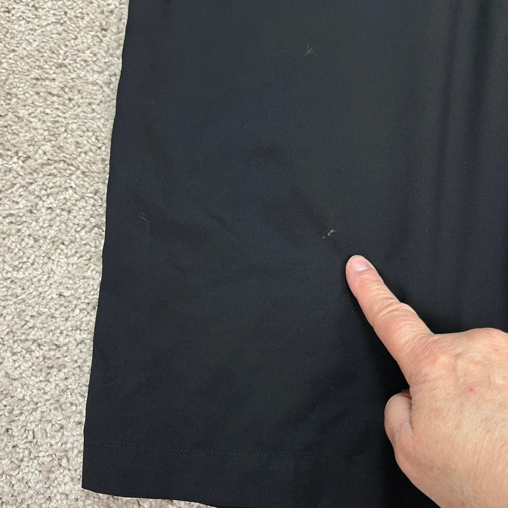 Adidas Shorts Mens 32 10 Black Flat Front Performance Activewear Golf 3 Stripes - Picture 5 of 9